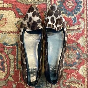 Stuart Weitzmam Animal Fabric Print slip on shoes Size 10